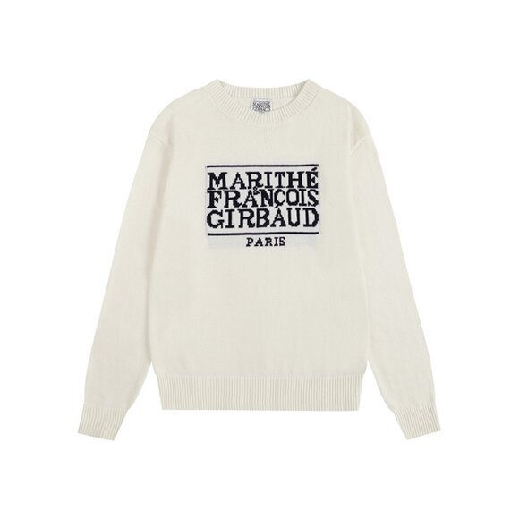 Marithe Francois Girbaud White Round Neck Sweater - Picture 1 of 6